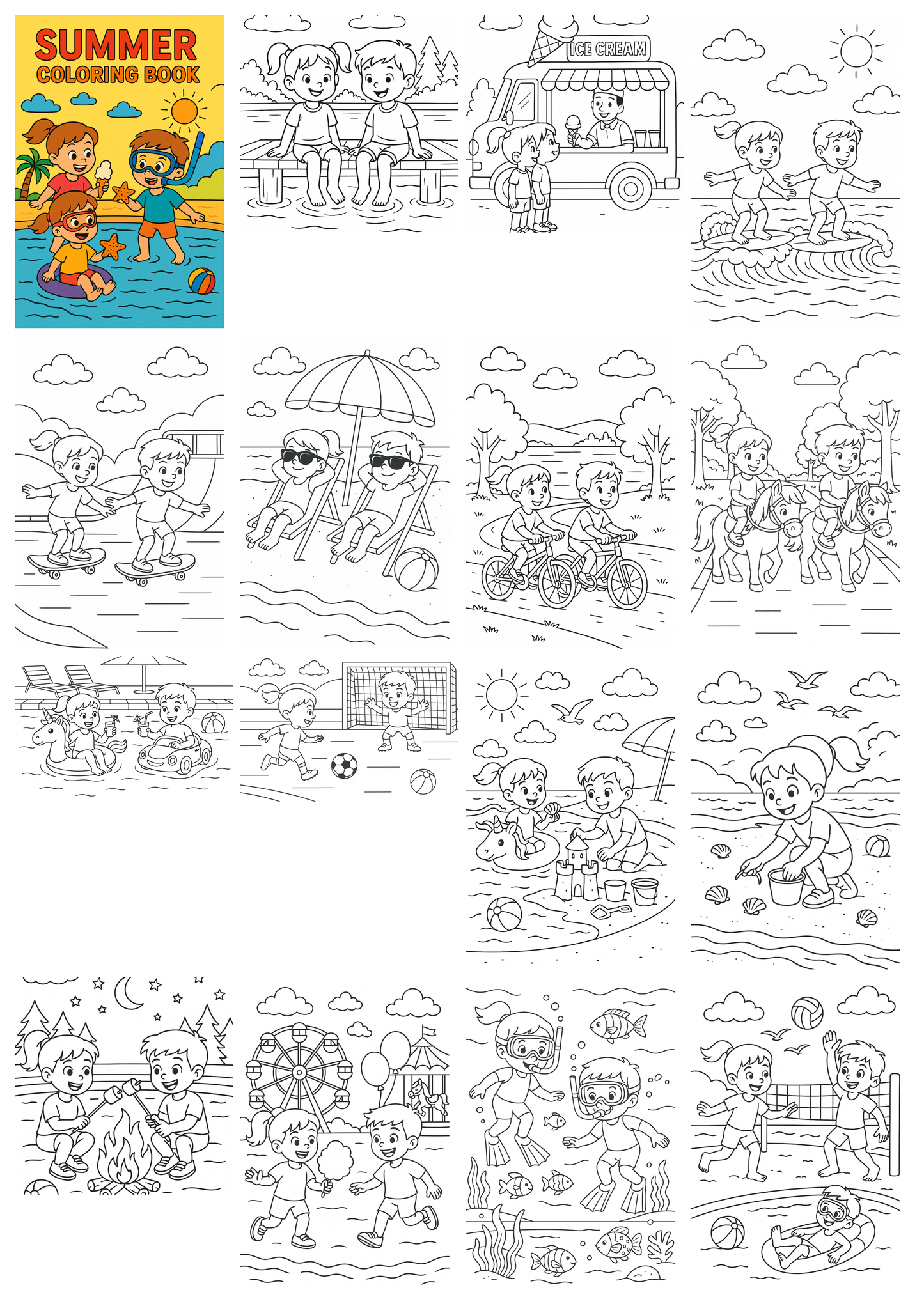 Summer Coloring Book for Kids